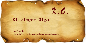 Kitzinger Olga névjegykártya